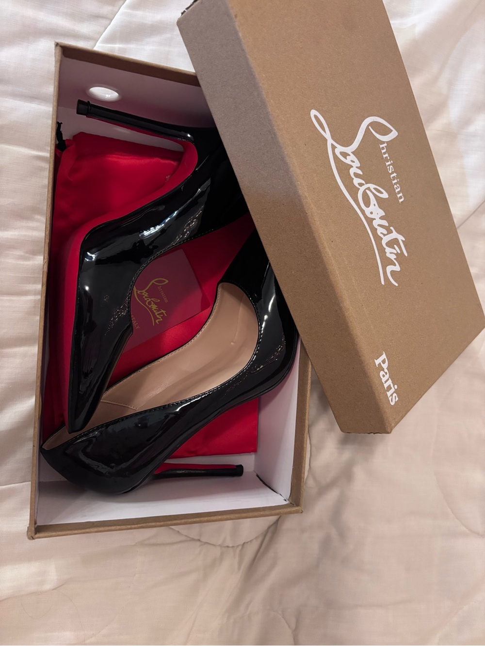 Christian Louboutin Women's Black Patent Leather Stiletto Pumps
